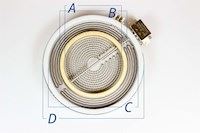 Kokesone, Electrolux komfyr & stekeovn - 230V/2200W A:135 / B:154 / C:205 / D:228 mm  (dobbeltsone)